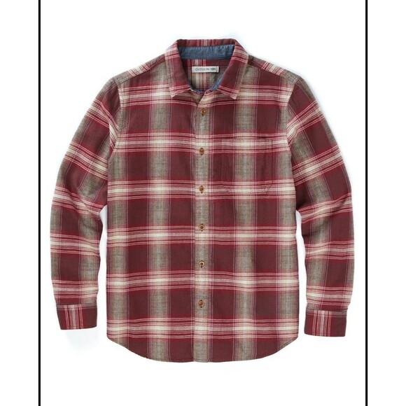 Outerknown Shirt Mens Large Transitional Slub Flannel Plaid Lumberjack Cozycore - Picture 8 of 16
